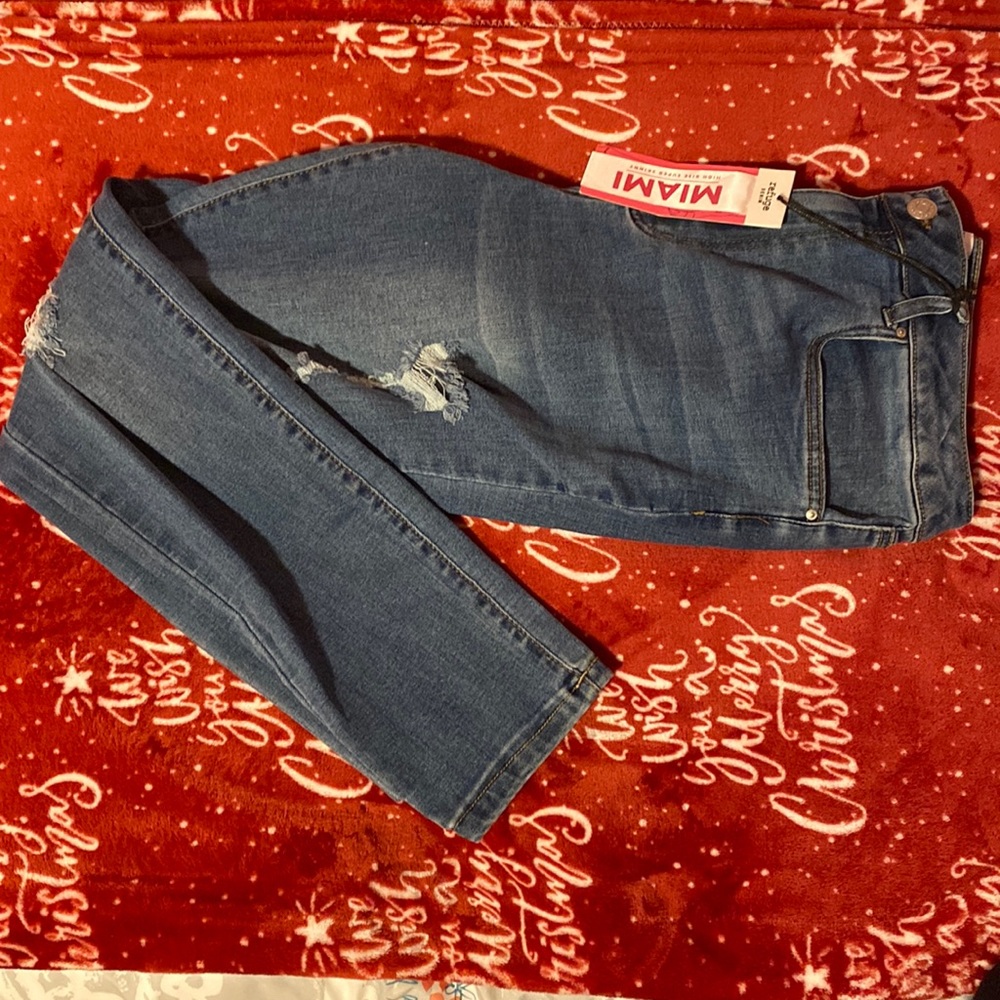Light blue denim jeans